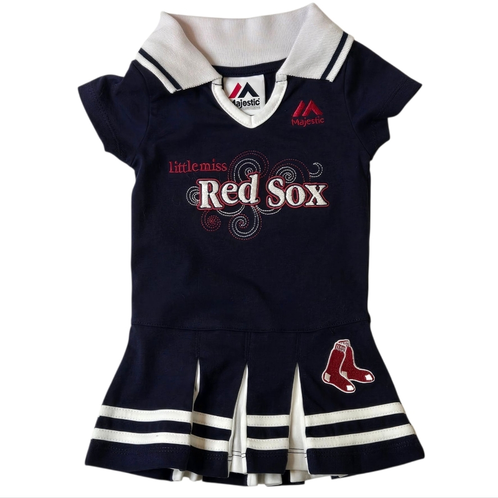 Majestic Red Sox Polo Collared Cheerleader Tennis Dress 6/9 Months